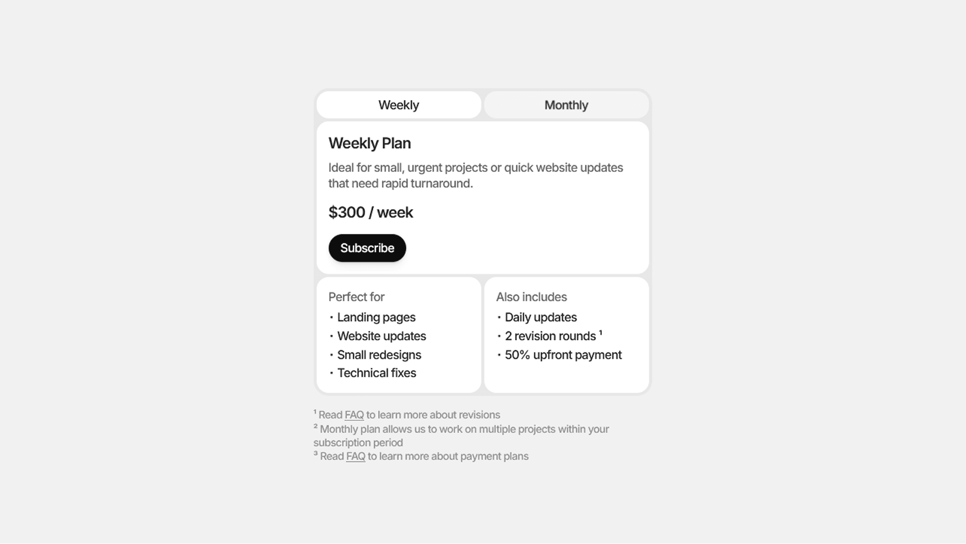 Pricing Page